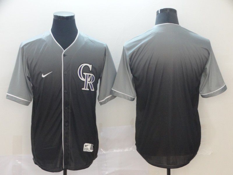 Men Colorado Rockies Blank Grey Nike Fade MLB Jersey